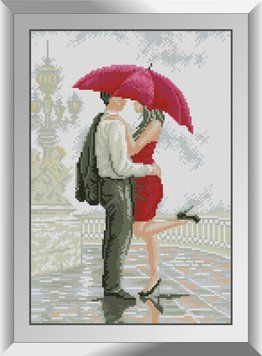 Фото Картина из страз Поцелуй под дождем Dream Art (DA-31298, ) от интернет-магазина рукоделия Sylarozumu.com.ua