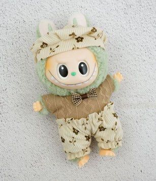 Одяг для Лабубу (Labubu) кремовий комлект (берет, штани, кофта) на Sylarozumu.com.ua