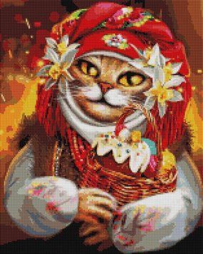 Алмазная мозаика Пасхальная киса &copy;Марианна Пащук BrushMe (DBS1124, На подрамнике)