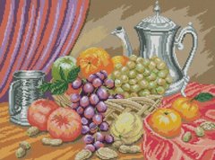 Фото Картина мозаика Натюрморт - фрукты и серебро (38 х 51 см) Dream Art (DA-31749, Без подрамника) от интернет-магазина рукоделия Sylarozumu.com.ua