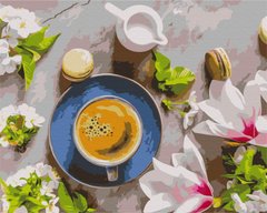 Фото Картина по номерам Кофе и цветы (BS34314) (Без коробки) от интернет-магазина картин-раскрасок Sylarozumu.com.ua