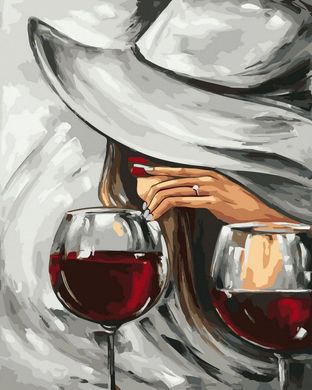 Фото Картина по номерам Девушка и вино (ANG471) (Без коробки) от интернет-магазина картин-раскрасок Sylarozumu.com.ua