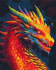 Фото Картина по номерам Неоновый дракон (BSM-B53744) от интернет-магазина картин-раскрасок Sylarozumu.com.ua