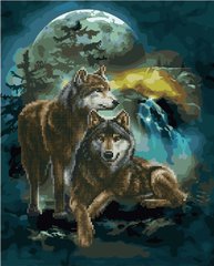 Фото Алмазная картина Волки при луне (GZS1160) (Без коробки) от интернет-магазина картин-раскрасок Sylarozumu.com.ua