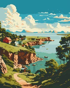 Фото ACR-B-11039-AC Картина за номерами Мальовнича затока 40 х 50 см ArtCraft від інтернет-магазину картин-розмальовок Sylarozumu.com.ua