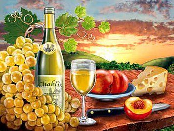 Фото Картина з страз Вино chablis ТМ Алмазна мозаіка (DMF-227) від інтернет-магазину рукоділля Sylarozumu.com.ua