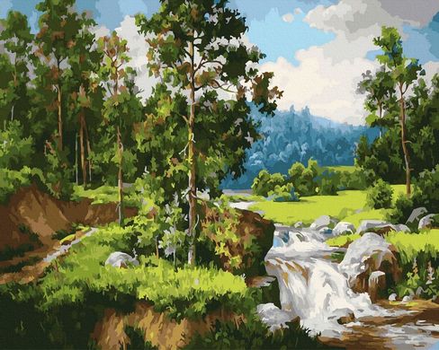 Фото Картина по номерам Лесной пейзаж (BK-GX24784) (Без коробки) от интернет-магазина картин-раскрасок Sylarozumu.com.ua