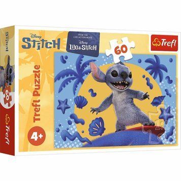 Пазлы для детей Trefl Disney Stitch The Movie День со Стичом 60 элементов настольная игра и пример комплектации | Sylarozumu.com.ua