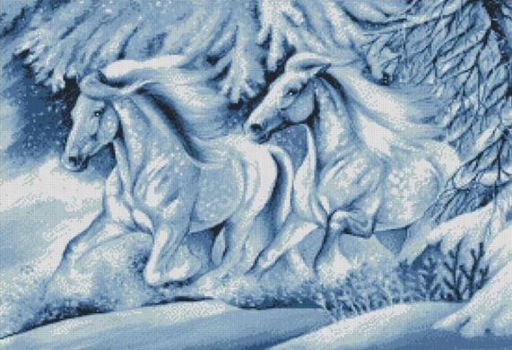 Фото Алмазна вишивка Снігові коні (51 х 69 см) Dream Art (DA-31727) від інтернет-магазину рукоділля Sylarozumu.com.ua