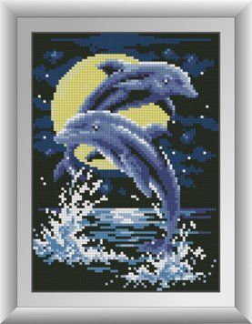 Фото Картина из страз Дельфины (полная зашивка, квадратные камни) Dream Art (DA-30245, ) от интернет-магазина рукоделия Sylarozumu.com.ua