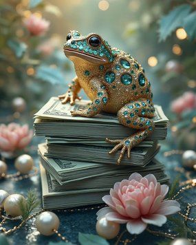 Фото Набор алмазной мозаики Сказочная лягушка на книгах (стразы AB+FD) Никитошка (NS071, На подрамнике) от интернет-магазина рукоделия Sylarozumu.com.ua