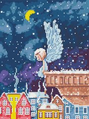 Фото Алмазная мозаика Ангелок над городом Никитошка (EJ1616, На подрамнике) от интернет-магазина рукоделия Sylarozumu.com.ua