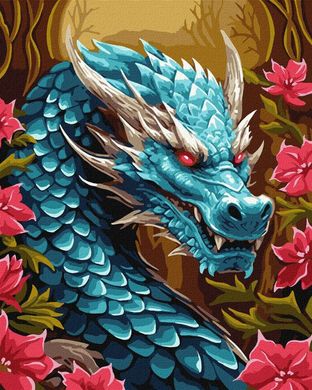Фото Картина по номерам Мощный дракон с красками металлик extra ©art_selena_ua (KH5114) Идейка от интернет-магазина картин-раскрасок Sylarozumu.com.ua