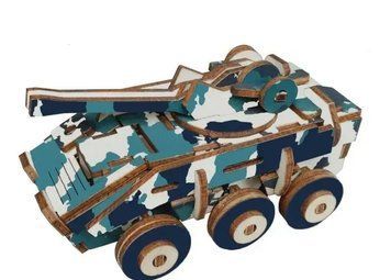 Дерев'яний конструктор (XC-G014H) Танк-корабль 123х70х65 мм