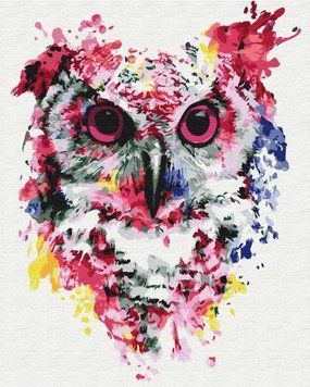 Фото BSM-B26136 Картина по номерам Сова в красках 40 х 50 см BrushMe от интернет-магазина картин-раскрасок Sylarozumu.com.ua