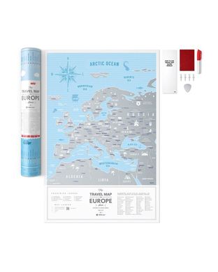 Скретч-карта світу "Travel Map Silver Europe" (тубус)