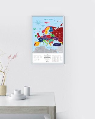 Скретч-карта світу "Travel Map Silver Europe" (тубус)