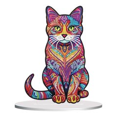 Алмазна мозайка на підставці абстрактний кіт НікіТошка (PID164)