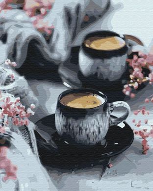 Фото Живопис по номерам Кава в чашках (BSM-B52053) від інтернет-магазину картин-розмальовок Sylarozumu.com.ua