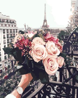 Фото Картина за номерами Троянди в Парижі (BK-GX32929) (Без коробки) від інтернет-магазину картин-розмальовок Sylarozumu.com.ua