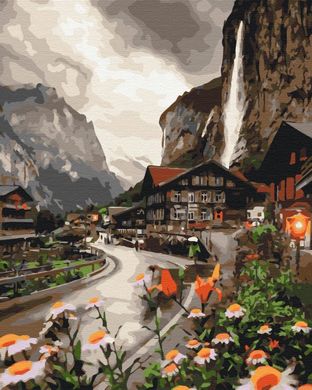 Фото Картина по номерам Городок в Швейцарии (BSM-B36527) от интернет-магазина картин-раскрасок Sylarozumu.com.ua