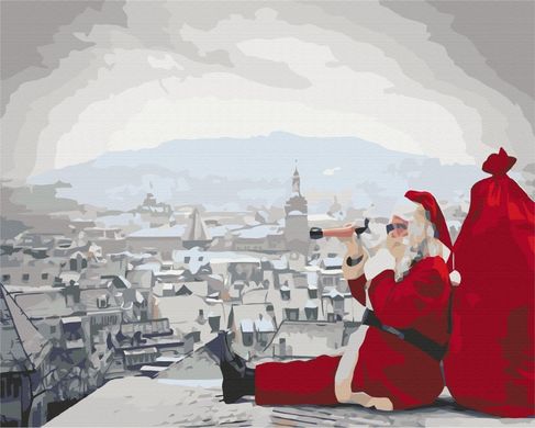 Фото Малювання по номерам Санта не спить (BSM-B26273) від інтернет-магазину картин-розмальовок Sylarozumu.com.ua