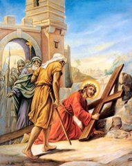 Фото Набор алмазной мозаики Иисус впервые падает под тяжестью креста ТМ Алмазная мозаика (DMF-446, На подрамнике) от интернет-магазина рукоделия Sylarozumu.com.ua