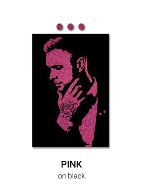 Заказать портрет по фото flip-flop с блестками, холст 70х90 см Pink on black