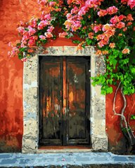 Фото Картина по номерам Двери в цветах (BRM44408) от интернет-магазина картин-раскрасок Sylarozumu.com.ua