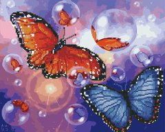 Фото Алмазная картина Бабочки с бульбашками (GZS1167) (Без коробки) от интернет-магазина картин-раскрасок Sylarozumu.com.ua