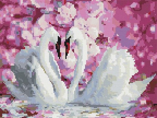 Фото Картина з страз Білі лебеді Rainbow Art (EJ1046) від інтернет-магазину рукоділля Sylarozumu.com.ua