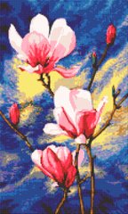 Фото Картина з страз Рожеві магнолії ТМ Алмазна мозаіка (DM-323) від інтернет-магазину рукоділля Sylarozumu.com.ua