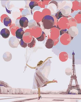 Фото Картина по номерам Девушка с воздушными шарами (0029Л1) Bambino (Без коробки) от интернет-магазина картин-раскрасок Sylarozumu.com.ua