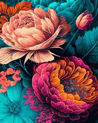 Фото Картина по номерам Сказочные цветы (BRM47379) от интернет-магазина картин-раскрасок Sylarozumu.com.ua