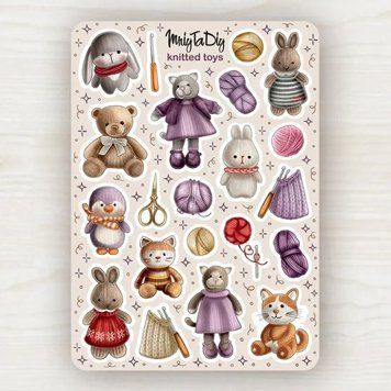 Стикеры с наклейками MriyTaDiy, Knitted toys