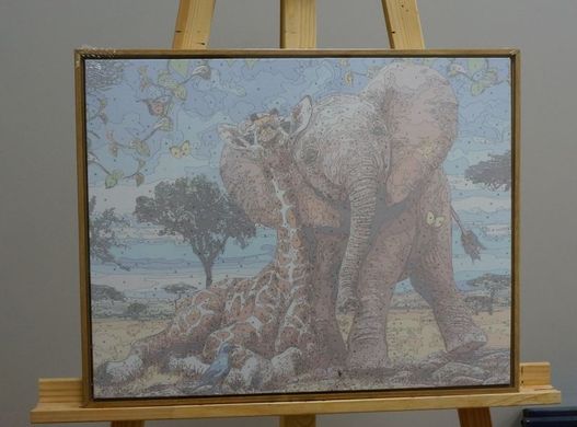 Уценка Картина по номерам Слоненок и жираф (NB1318R) Babylon