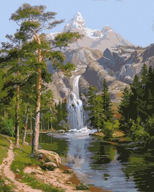 Фото Картина по номерам Горный водопад (BRM7364) от интернет-магазина картин-раскрасок Sylarozumu.com.ua
