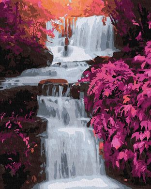 Фото Раскраска по цифрам Тропический водопад (KHO2862) Идейка (Без коробки) от интернет-магазина картин-раскрасок Sylarozumu.com.ua