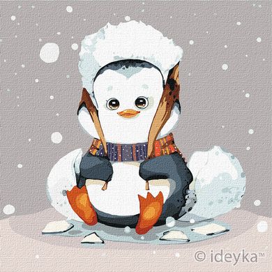 Фото Картины по номерам Маленький пингвинчик (KHO2372) Идейка (Без коробки) от интернет-магазина картин-раскрасок Sylarozumu.com.ua