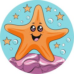 Фото Картина по номерам Веселая морская звезда ©art_selena_ua (KHO-R1052) Идейка (Без коробки) от интернет-магазина картин-раскрасок Sylarozumu.com.ua