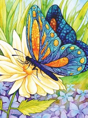 Фото Картина из страз Бабочка на цветке ТМ Алмазная мозаика (DM-035, ) от интернет-магазина рукоделия Sylarozumu.com.ua