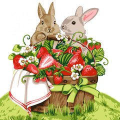 Фото Картина за номерами Кролики на пікніку (KHO5073) Ідейка (Без коробки) від інтернет-магазину картин-розмальовок Sylarozumu.com.ua