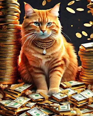 Фото Мозаика алмазная Рыжий денежный кот My Art (MRT-TN1267, На подрамнике) от интернет-магазина рукоделия Sylarozumu.com.ua