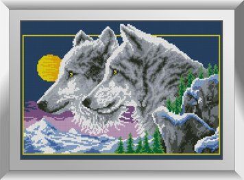 Фото Картина з страз Вовки в ночі Dream Art (DA-31346) від інтернет-магазину рукоділля Sylarozumu.com.ua