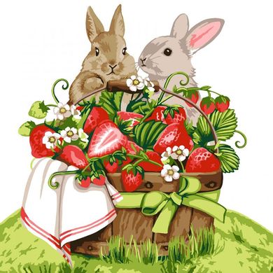 Фото Картина по номерам Кролики на пикнике (KHO5073) Идейка (Без коробки) от интернет-магазина картин-раскрасок Sylarozumu.com.ua
