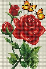 Фото Картина из страз Роза и бабочки ColorArt (CLR-PDT714, На подрамнике) от интернет-магазина рукоделия Sylarozumu.com.ua