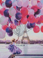 Фото Картина из страз Девочка с воздушными шарами ColorArt (CLR-PST456, На подрамнике) от интернет-магазина рукоделия Sylarozumu.com.ua