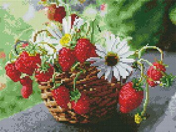 Фото Алмазная вышивка Корзина с клубникой Rainbow Art (EJ1350, На подрамнике) от интернет-магазина рукоделия Sylarozumu.com.ua