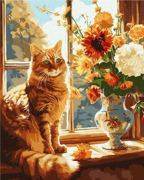 KHO6604 Раскраска по номерам Рыжий котик &copy;art_selena_ua 40 х 50 см Идейка