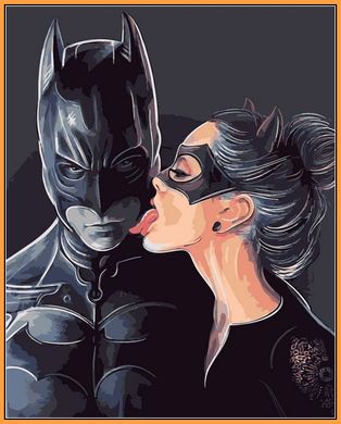 Фото Картина за номерами Бетмен і жінка кішка (NB1329R) Babylon від інтернет-магазину картин-розмальовок Sylarozumu.com.ua